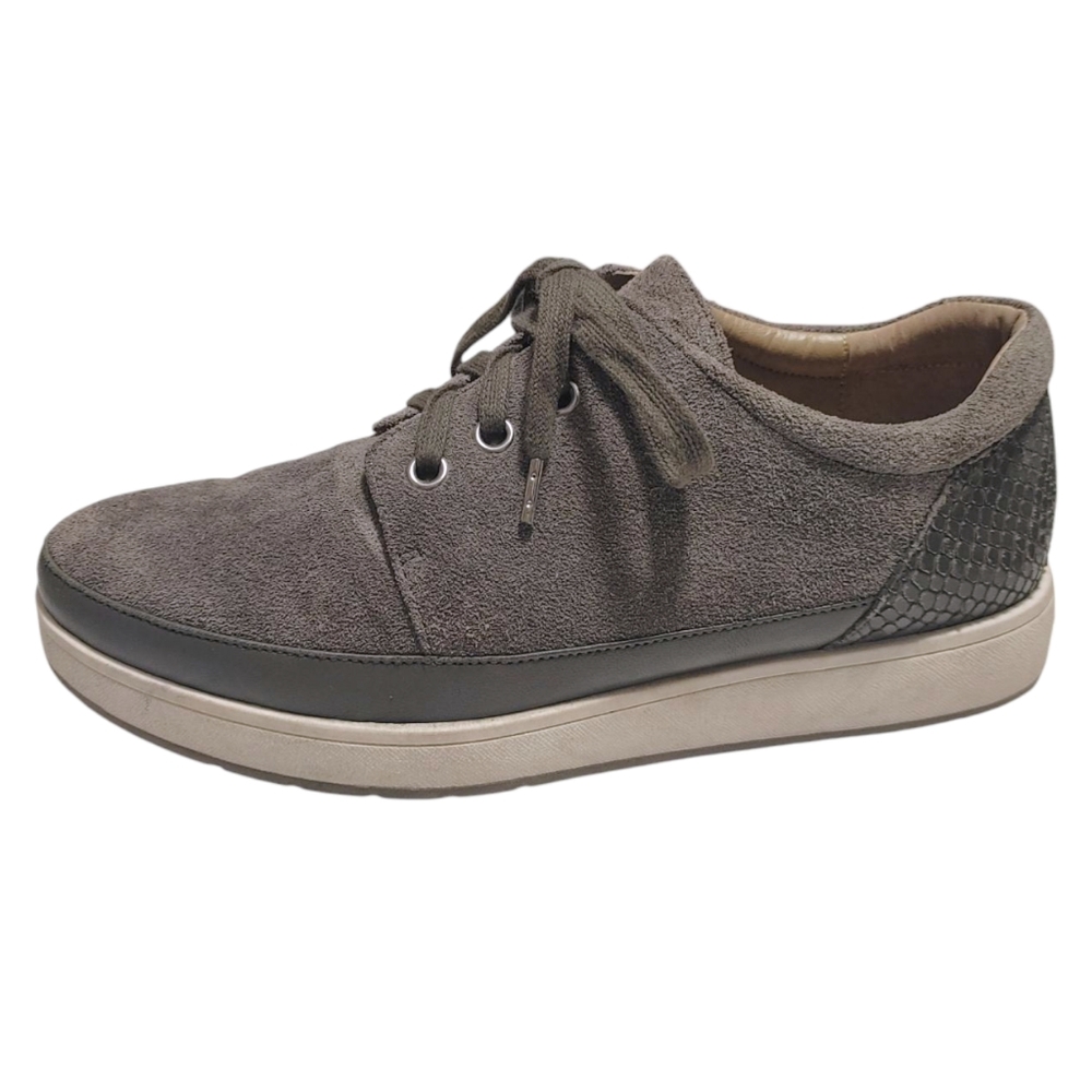 Donald J. Pliner Gray Suede Leather Lace Up Comfort Sneakers Womens Size 6.5